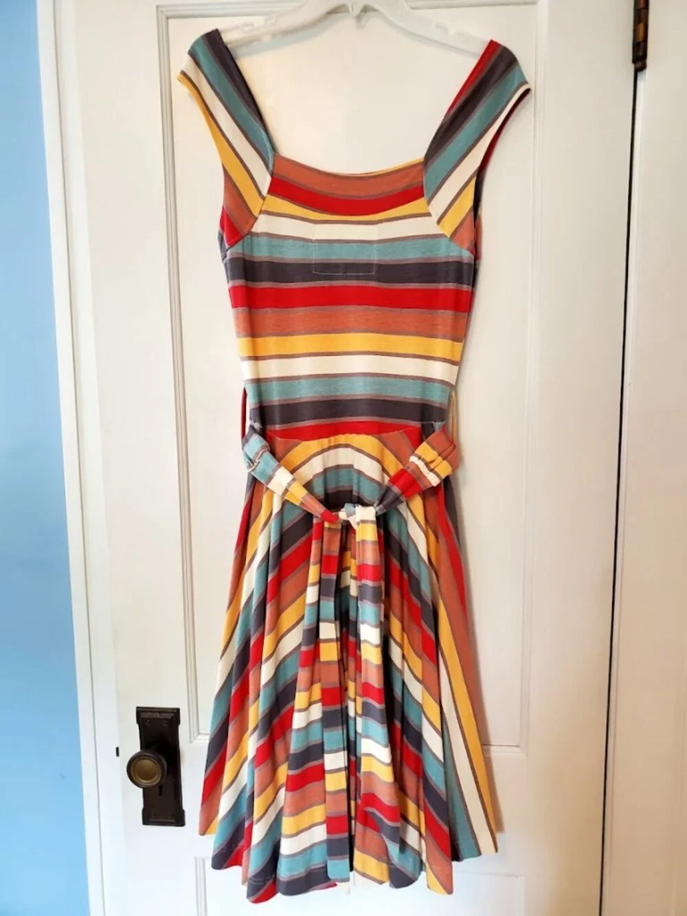 Sleevelss Striped Dress Tie Waist - Effie's Heart - Vintage Inspired - Picture 2 of 4